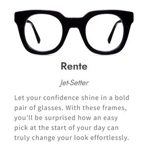 Hip Optical Rente the Jet-Setter, black, 2.50. EUC.